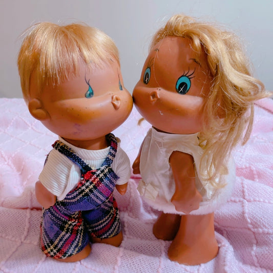 “Kissin Cousins” vintage Japanese duo toy set - 12” tall