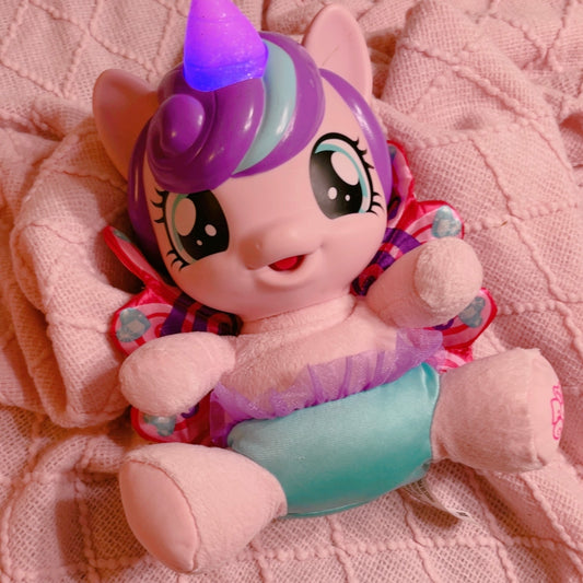 Works! Baby Flurry Heart baby doll toy that talks and horn lights up - 10” - 2015