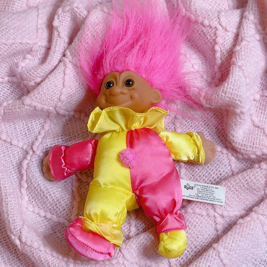 Vintage Jester Baby Troll Russ Toy ~7"