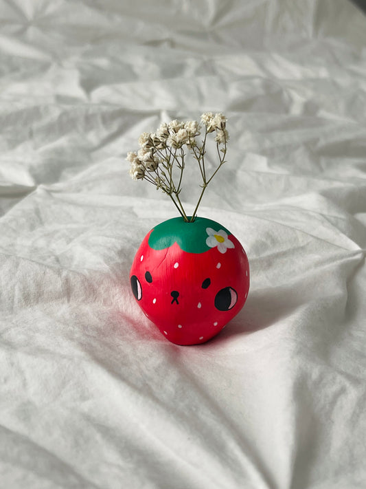 “Remo” - Angry Strawberry Pup - Mini Vase - 4.5cm - (sku/plu 001)
