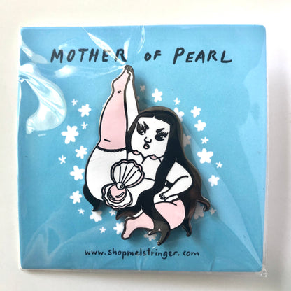 Mother of Pearl - 2 inch hard enamel pin