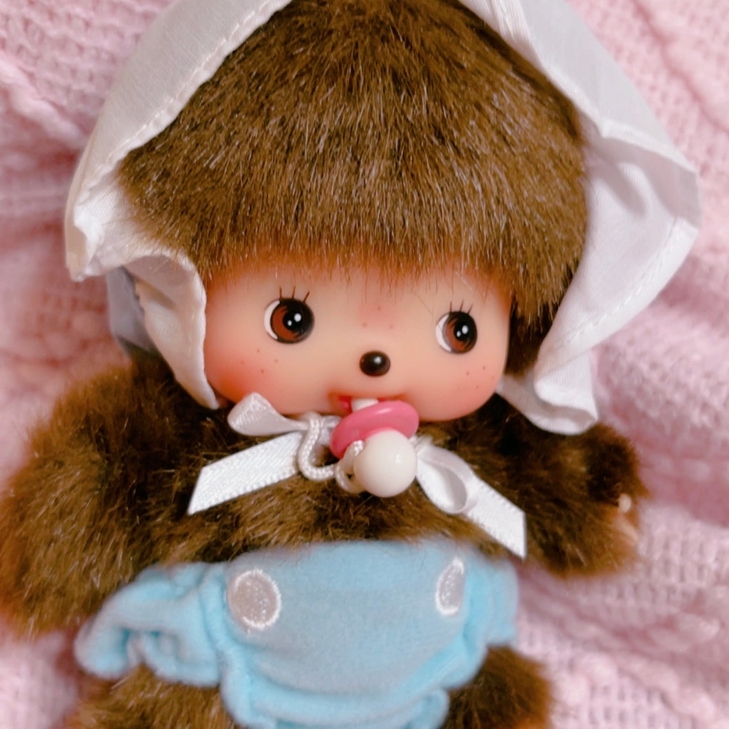 5” Baby blue Monchhichi doll toy - so cute!