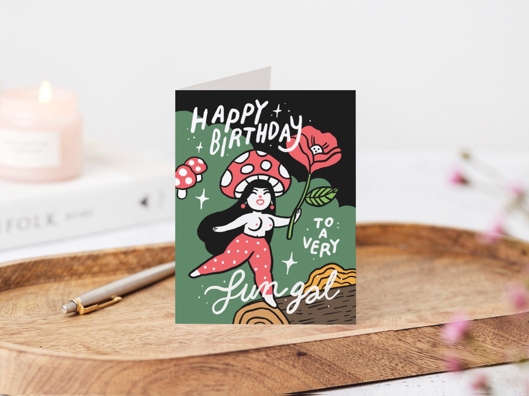 Happy birthday to a very fun gal - Birthday Greeting Card Stationery - 4.25 x 5.5”
