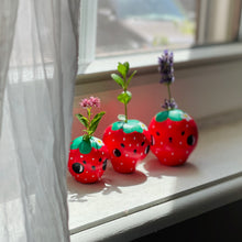 Load image into Gallery viewer, “Straub” - Angry Strawberry Pup - Mini Vase - 3.5 - (sku/plu 6)
