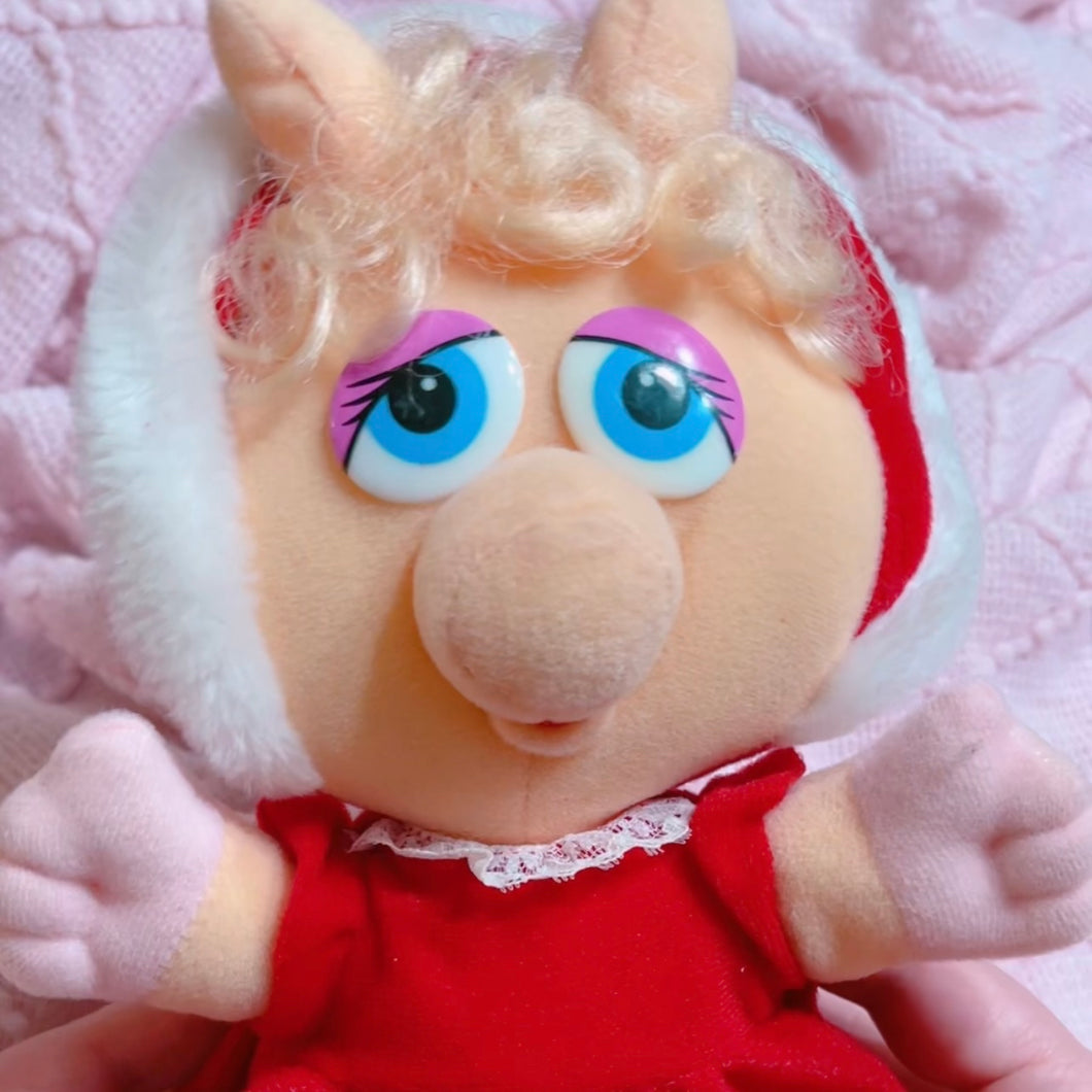 1987 10” - Christmas Miss Piggy plush toy