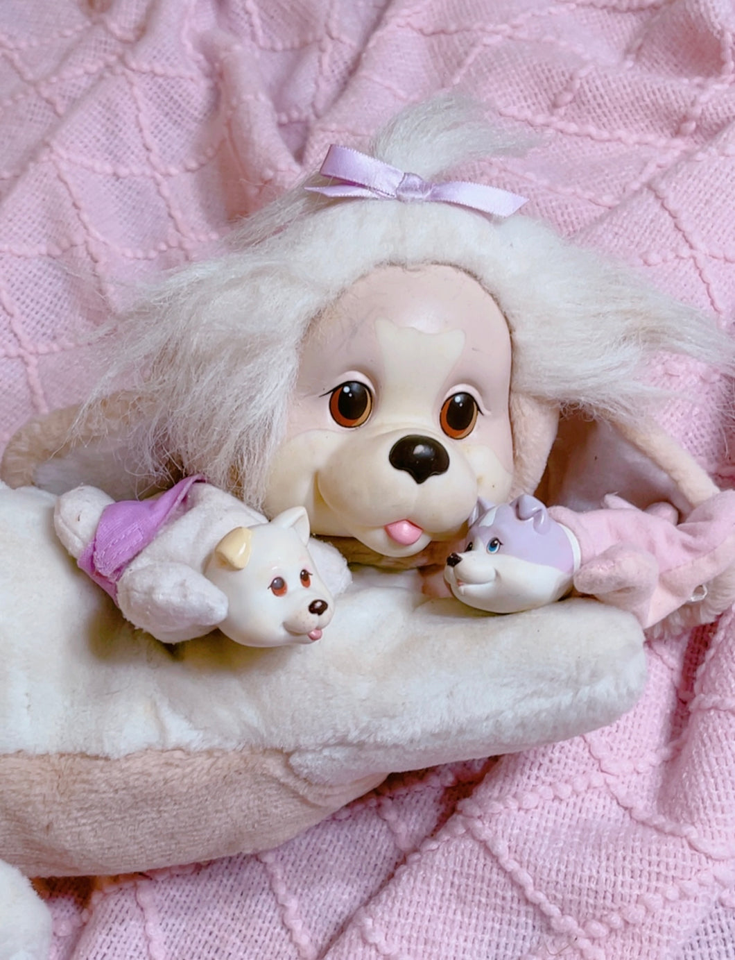 1991 VINTAGE Puppy Surprise toy - 2 puppies! 13” long