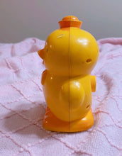 Load image into Gallery viewer, Rare SANKYO - Vintage chick duck toy - he walks super slowly and plays music when wound up - 7” - made in Japan
