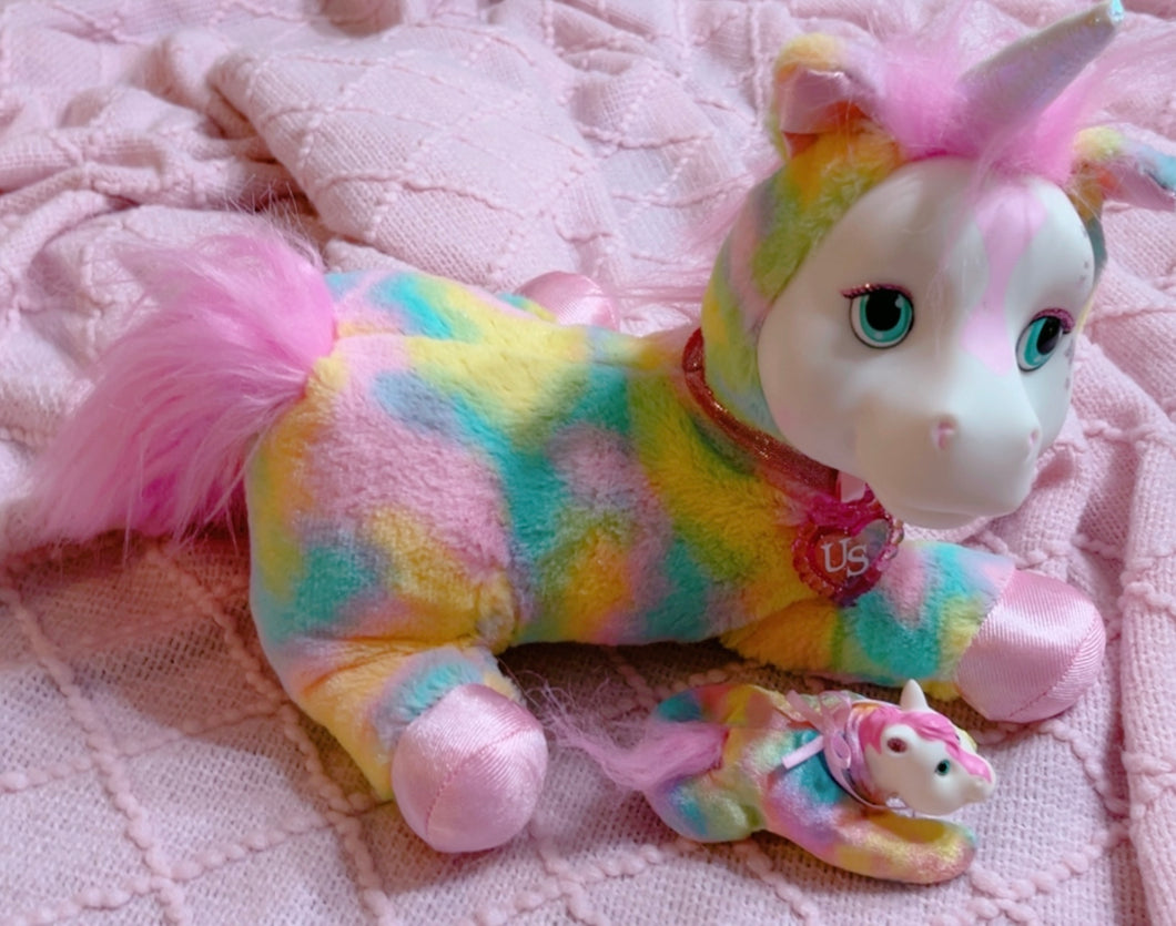 Unicorn Surprise with 1 baby! 14” long - 2018 - plush toy