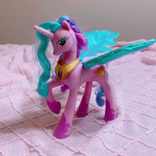 Load image into Gallery viewer, 9 inches tall - Princess Celestia light up wings unicorn toy - she works! - my Little Pony MLP
