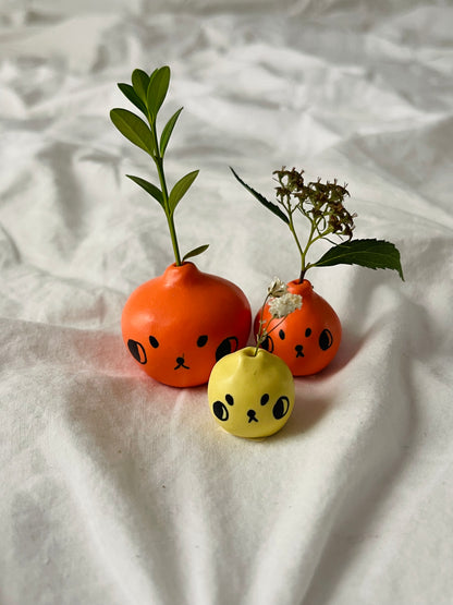 “Happy” - Angry Citrus Pup - Mini Vase - 2cm - (sku/plu 14)