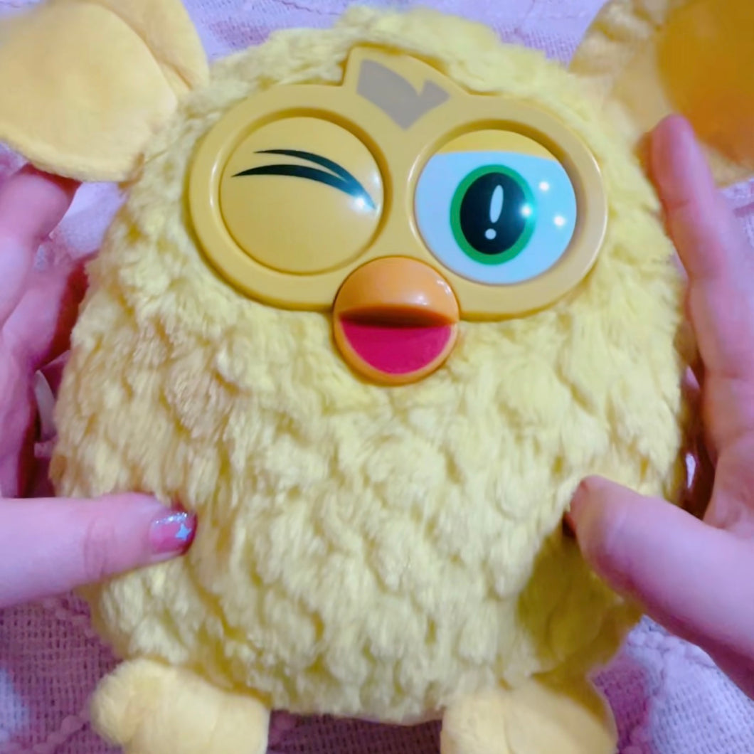 Yellow Furby plush toy - 9 inch - 2013 by Hasbro