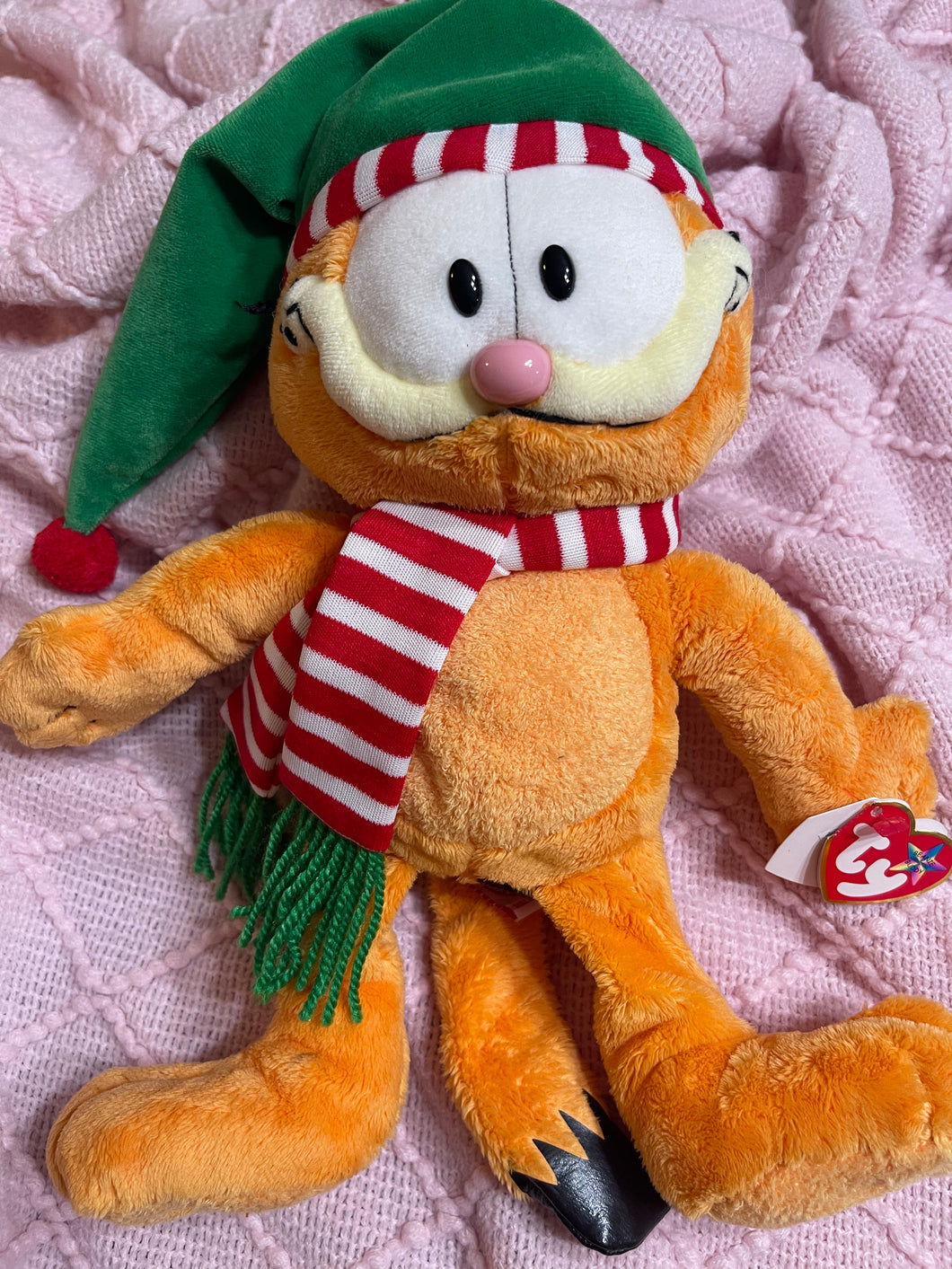 Garfield Christmas plush toy - 13” TY - 2006 - Beanie Buddies