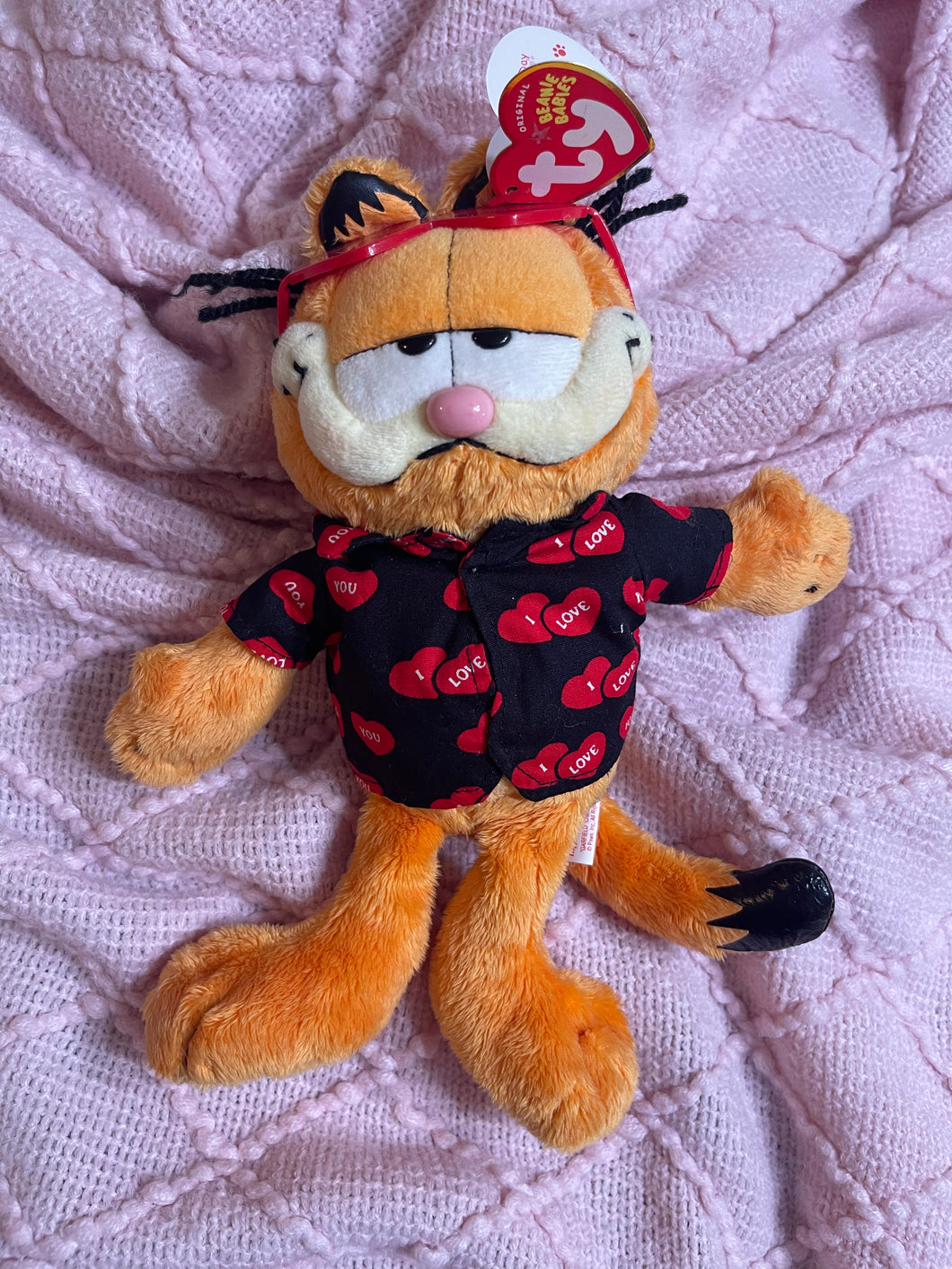 TY Beanie Babies Valentines Day Garfield plush toy - 2005 - 9”