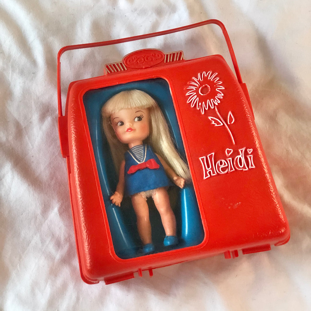 Vintage Heidi Doll With Case & Accessories Remco Toy