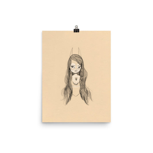 Retro Series - Bat Girl - Giclée Art Print