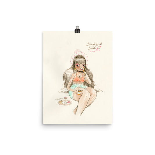 Retro Series - Breakfast Babe - Giclée Art Print