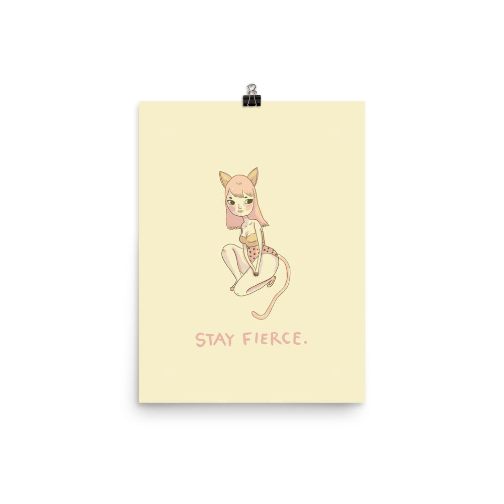 Retro Series - Stay Fierce Cat - Giclée Art Print