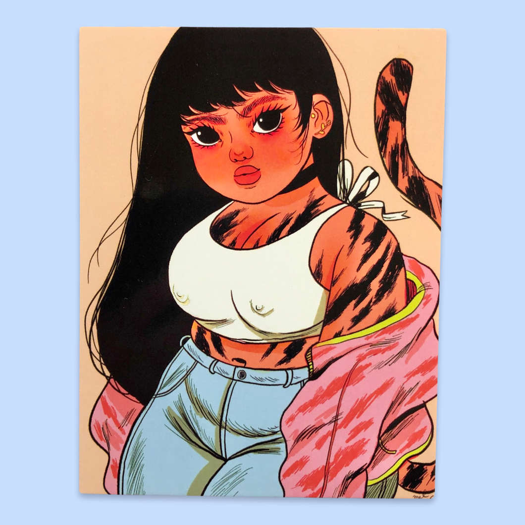 Tiger Girl - mini print