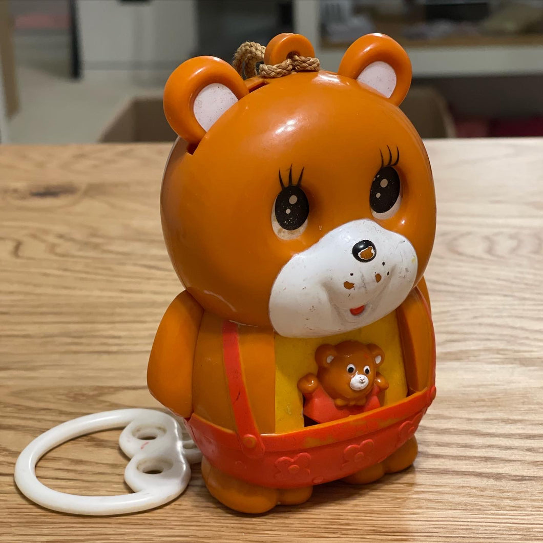 Vintage bear pull string toy - kitsch