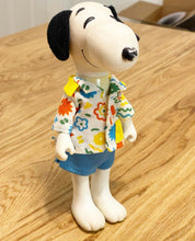 Load image into Gallery viewer, 1966 vintage Snoopy doll in beach summer safari outfit from peanuts
